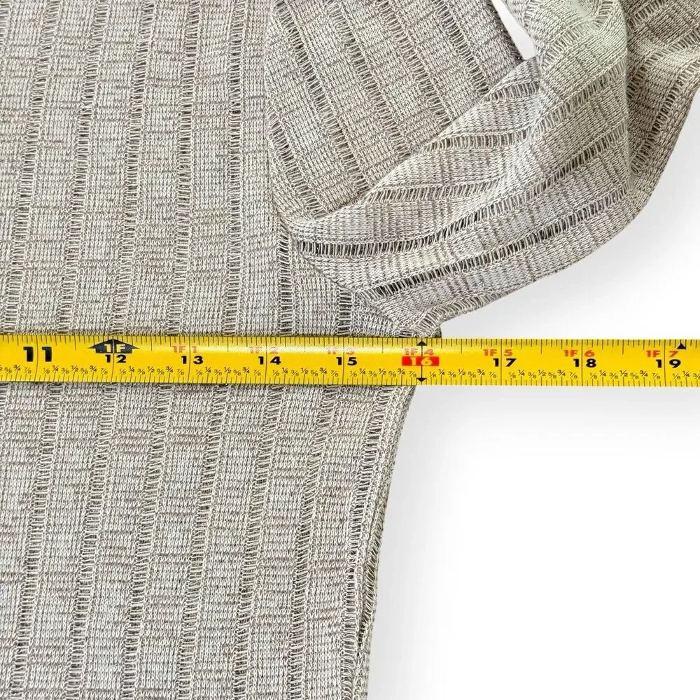 Anthropologie Pilcro Perfect Layering Tee S Beige Metallic Ribbed Knit Sparkle - Picture 10 of 10